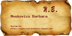 Moskovics Barbara névjegykártya